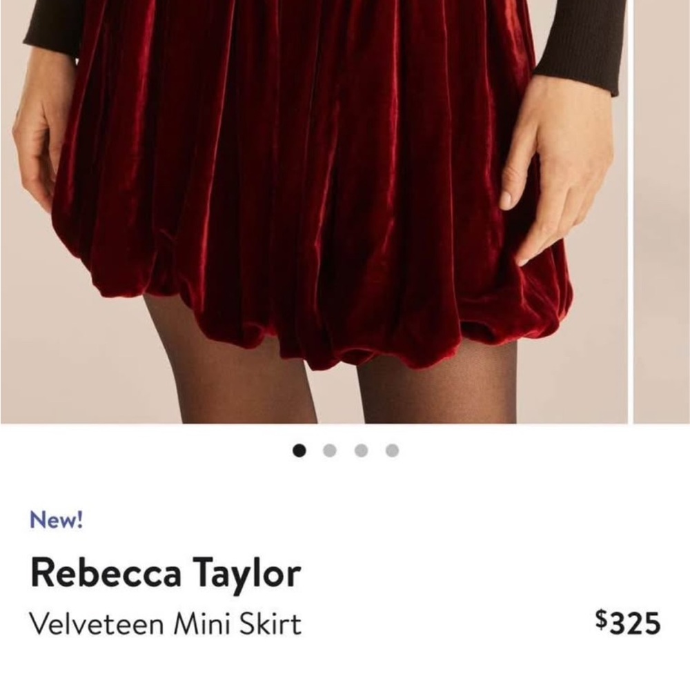 Rebecca Taylor Red Ruched Bubble Mini Skirt